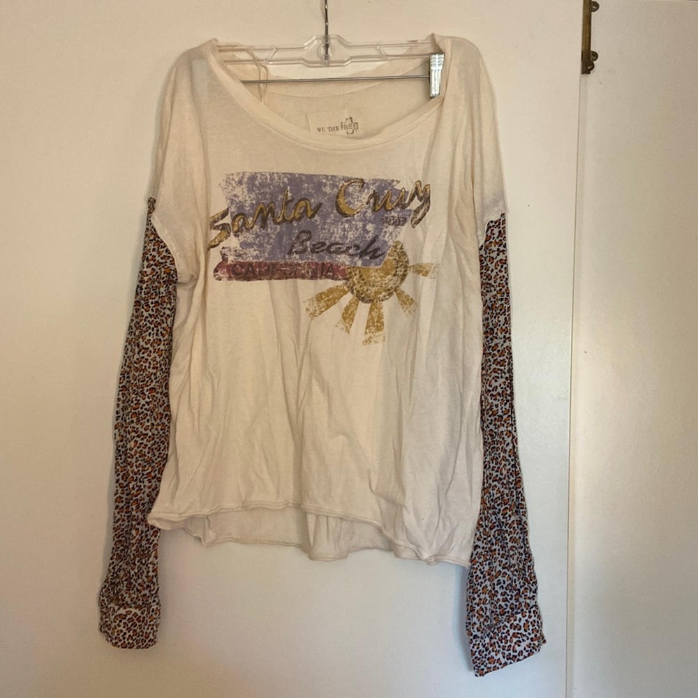 We the free cheetah print long sleeve shirt